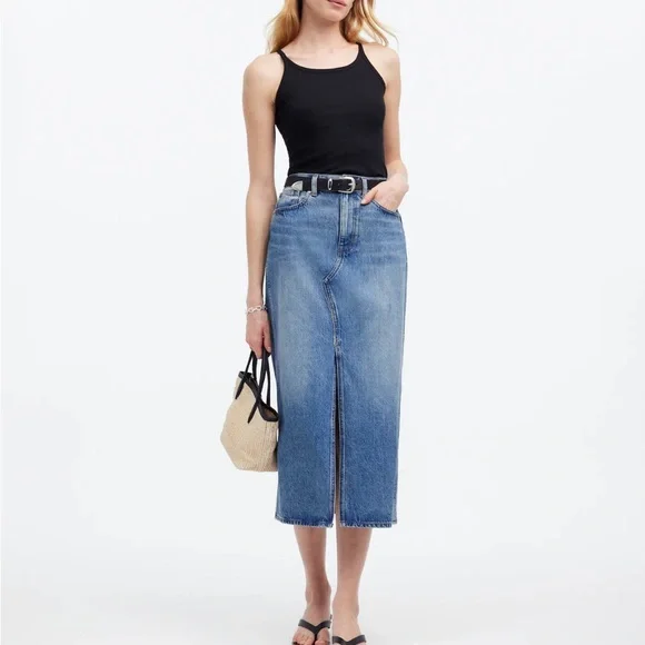 Madewell The Rilee Denim Midi Skirt - Picture 4 of 9
